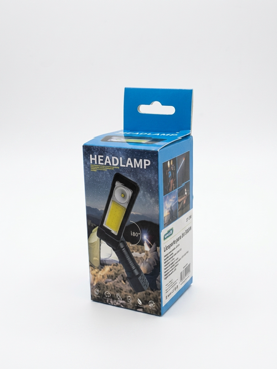 Lanternă Frontală Reîncărcabilă Raptor ZS-154, LED + COB, 4 Moduri de Iluminare, Rotație 180°, Încărcare USB