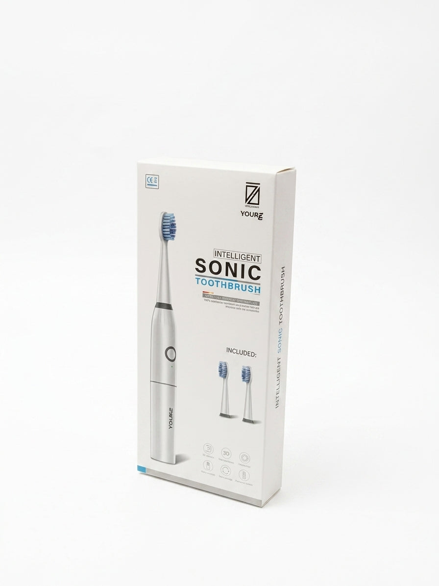 Periuță de Dinți Electrică Sonica YOURZ R-0553, 12.000 Vibrații, Timer Inteligent, IPX6, 2 Capete Incluse, Argintiu