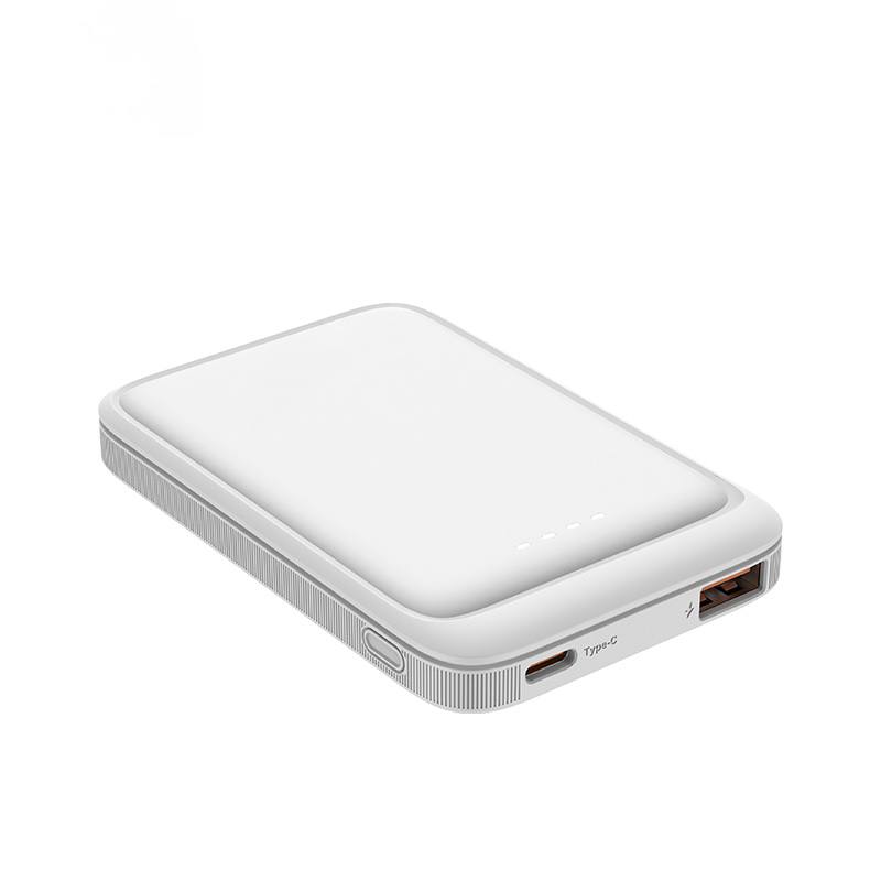 Baterie Externă (Power Bank) Pacifico NP-P1857, 5000 mAh, Ultra-Compactă, Porturi Type-C & USB, Alb