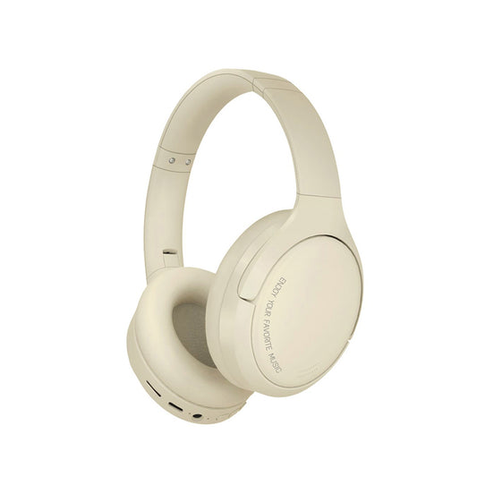 Căști Wireless Over-Ear Pro Stima MF993BT, Bluetooth 5.4, Autonomie 5h, Suport Micro SD și AUX, Bej (Cream)