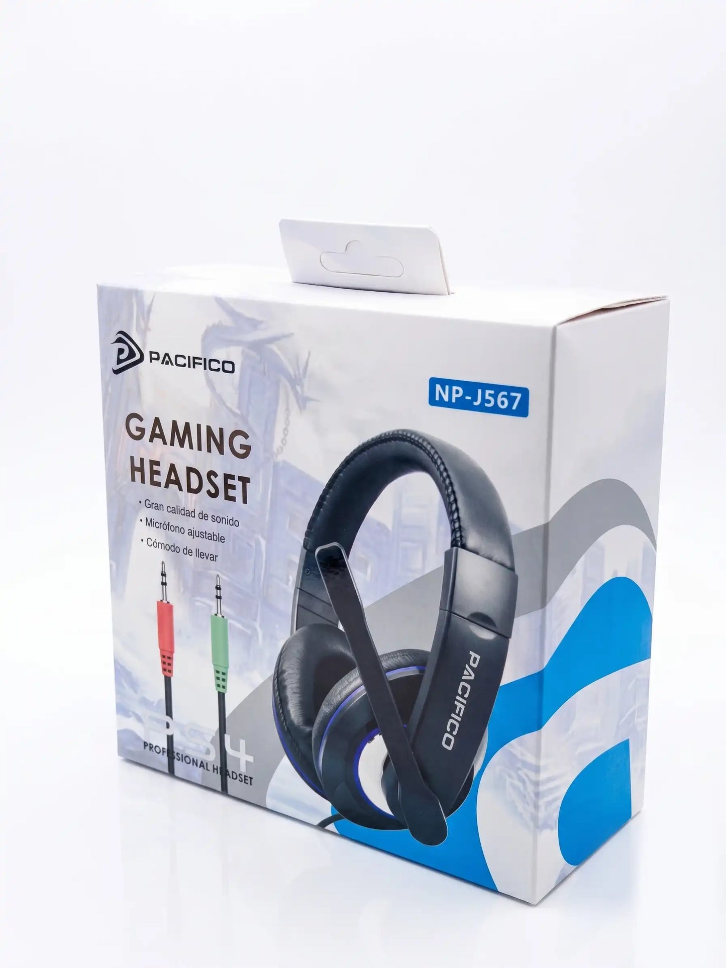 Căști Gaming Pacifico NP-J567 pentru PS4 și PC, Microfon Reglabil, Stereo, Negru