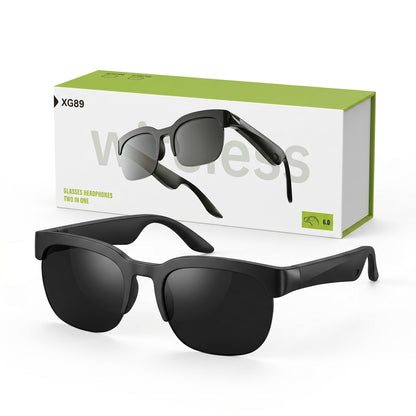 Ochelari Inteligenți cu Căști Wireless XG89 (2-în-1), Bluetooth, Open-Ear, Apeluri Hands-Free, Negru
