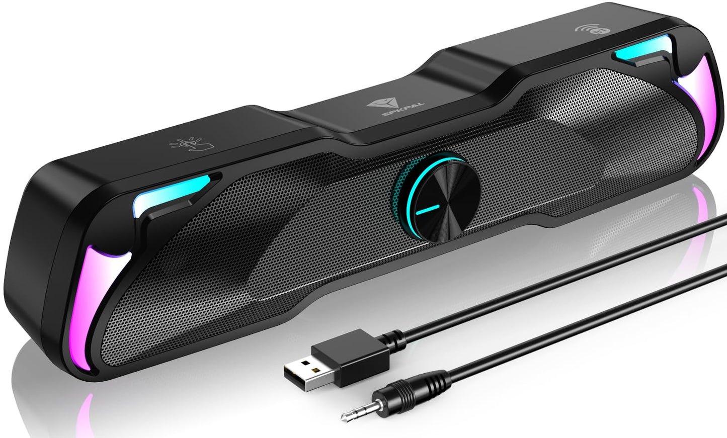 Soundbar Gaming 2.0 Xtrike Me SK-406, Stereo, Iluminare RGB Rainbow, Alimentare USB, Negru