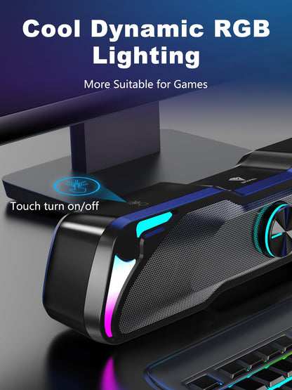 Soundbar Gaming 2.0 Xtrike Me SK-406, Stereo, Iluminare RGB Rainbow, Alimentare USB, Negru