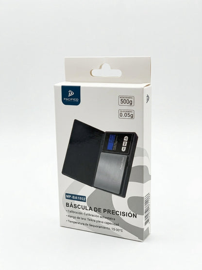 Cântar Digital de Precizie Pacifico NP-BA1902, Capacitate 500g, Rezoluție 0.05g, Capac pliabil, Negru