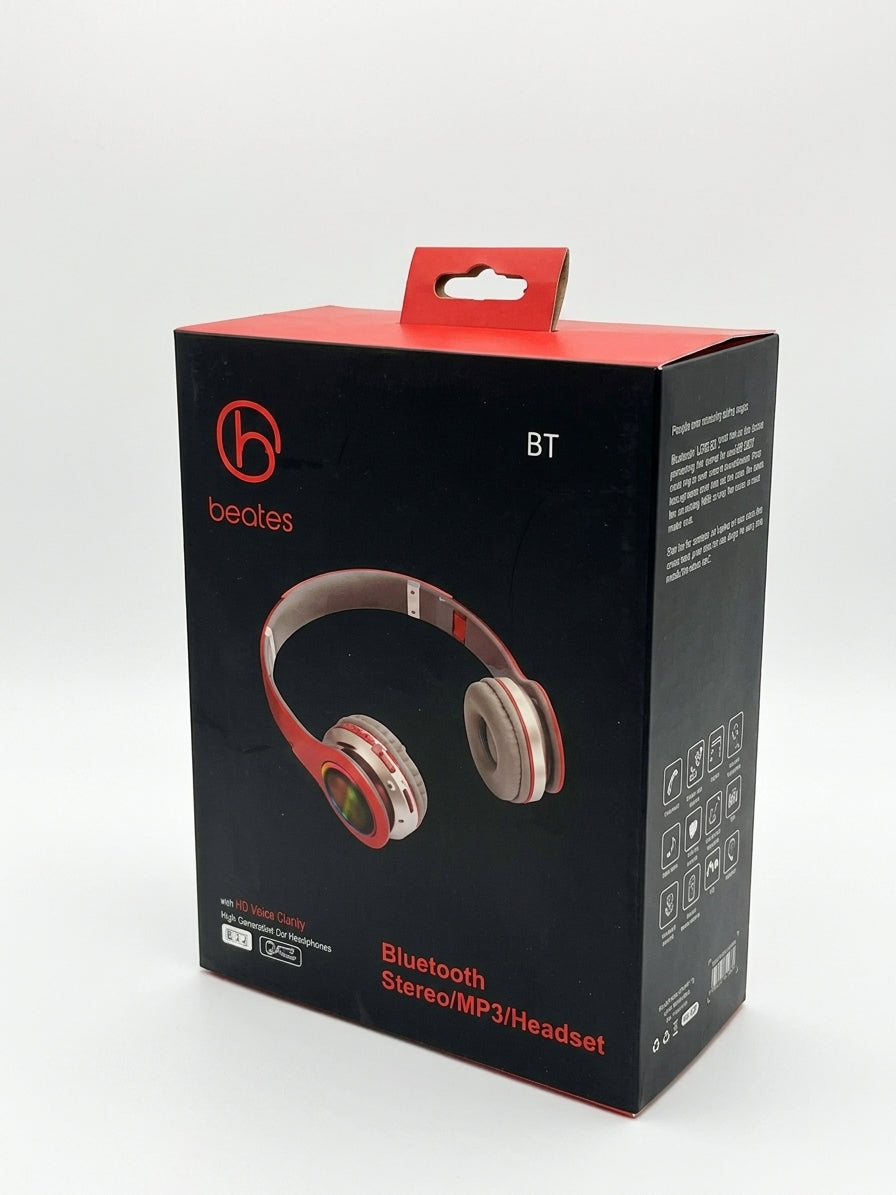Căști Wireless Over-Ear Beotes, Microfon Integrat, Roșu