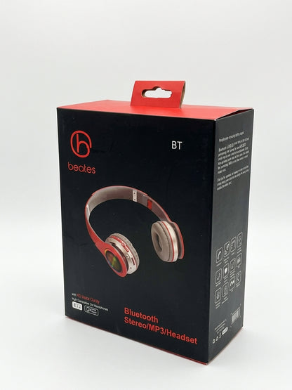 Căști Wireless Over-Ear Beotes, Microfon Integrat, Roșu