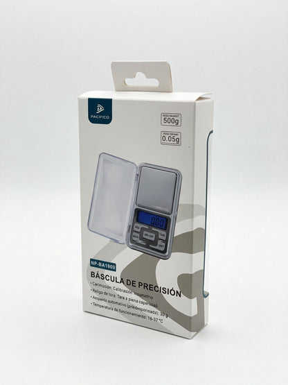Cântar Digital de Precizie Pacifico, Capacitate 500g, Rezoluție 0.05g, Auto-Calibrare, Argintiu