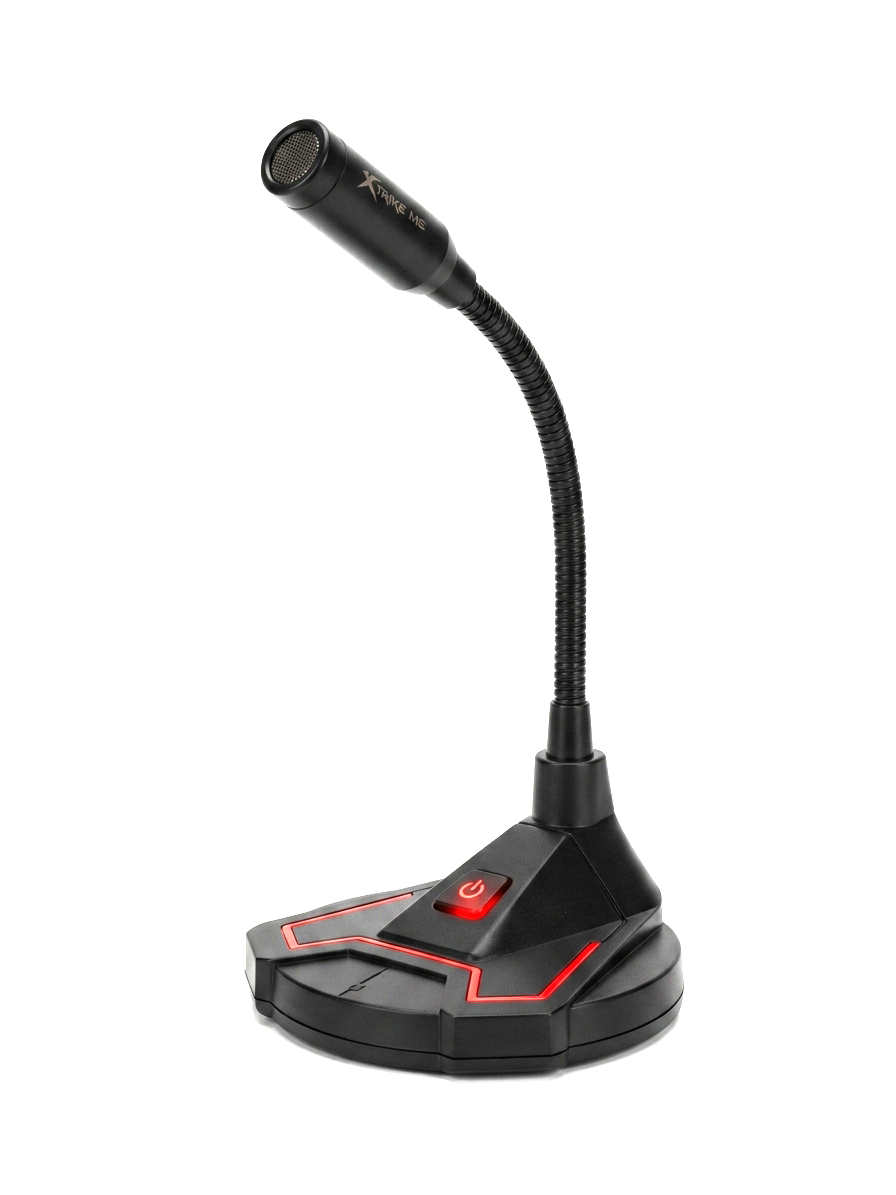 Microfon Gaming Xtrike Me XMC-01, Braț Flexibil, Buton Mute, Conexiune Jack 3.5mm, Negru/Roșu