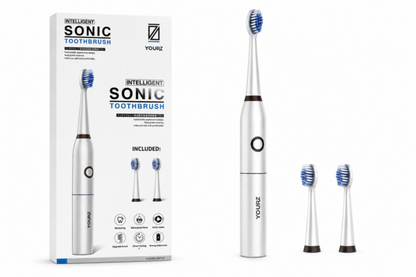 Periuță de Dinți Electrică Sonica YOURZ R-0553, 12.000 Vibrații, Timer Inteligent, IPX6, 2 Capete Incluse, Argintiu