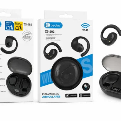 Căști Wireless cu Fixare pe Ureche Beotes ZS-282, TWS, Open-Ear, Control Tactil, Negru