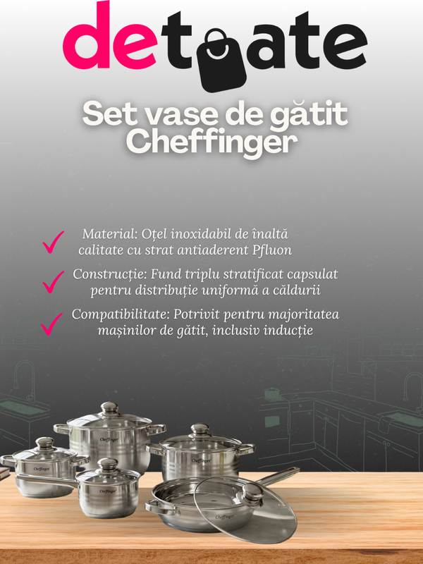 Set Vase de Gătit Cheffinger 12 Piese