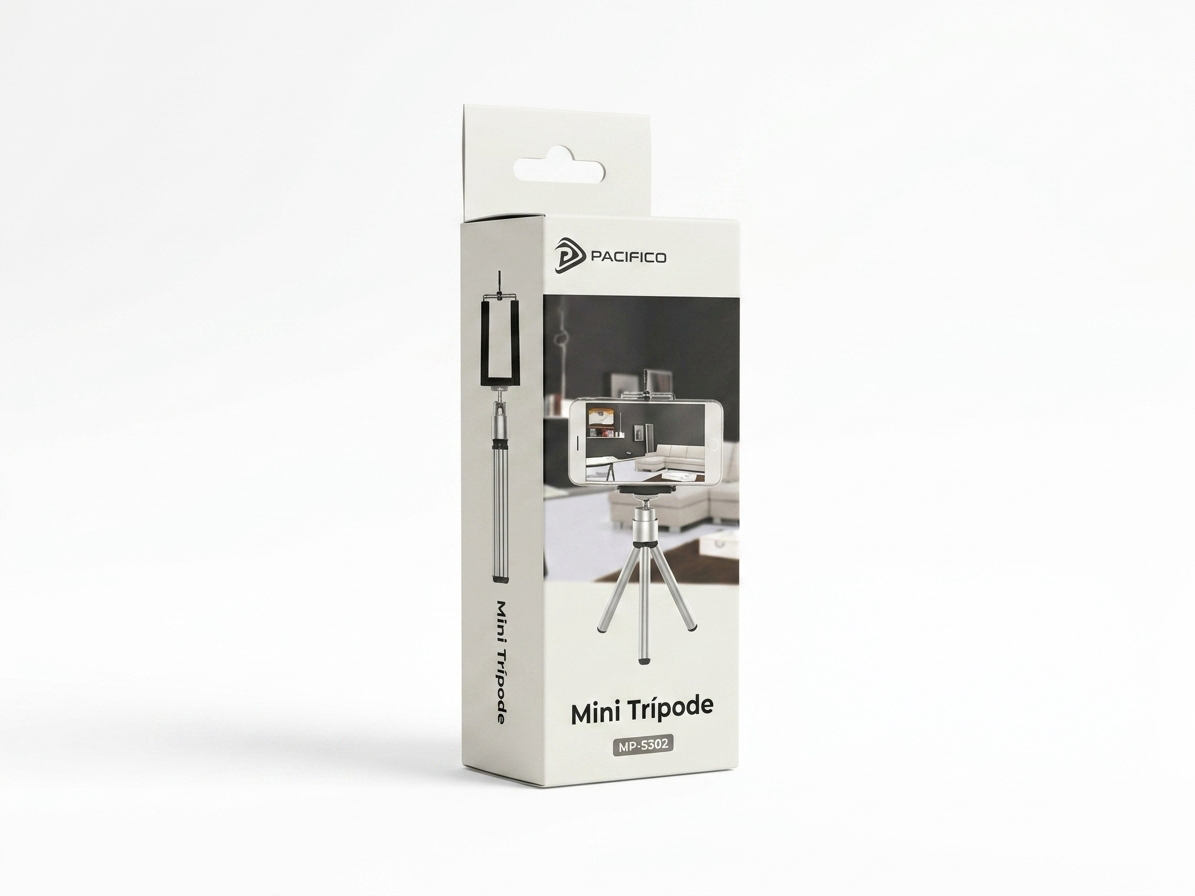 Mini Trepied Universal Pacifico NP-S302 pentru Smartphone și Camere Foto, Picioare Extensibile, Argintiu