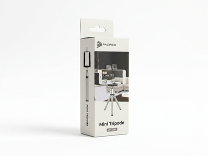 Mini Trepied Universal Pacifico NP-S302 pentru Smartphone și Camere Foto, Picioare Extensibile, Argintiu