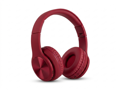 Căști Audio On-Ear Pro Stima SAB-A217, Microfon pe fir (Hands-Free), Super Bass, Jack 3.5mm, Roșu Metalizat (Bordo)