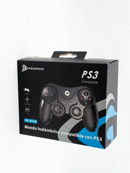 Controller Wireless Pacifico NP-X1579 compatibil cu console PS3, Dual Vibration, Senzor 6 Axe, Negru