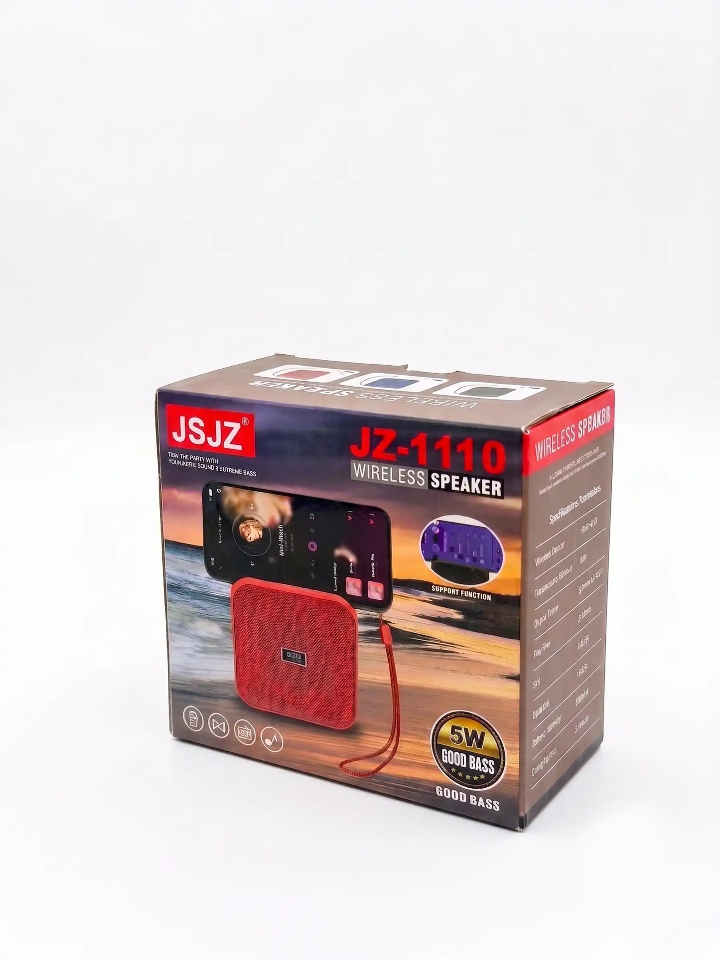 JSJZ JZ-1110 wireless speaker packaging on a white background