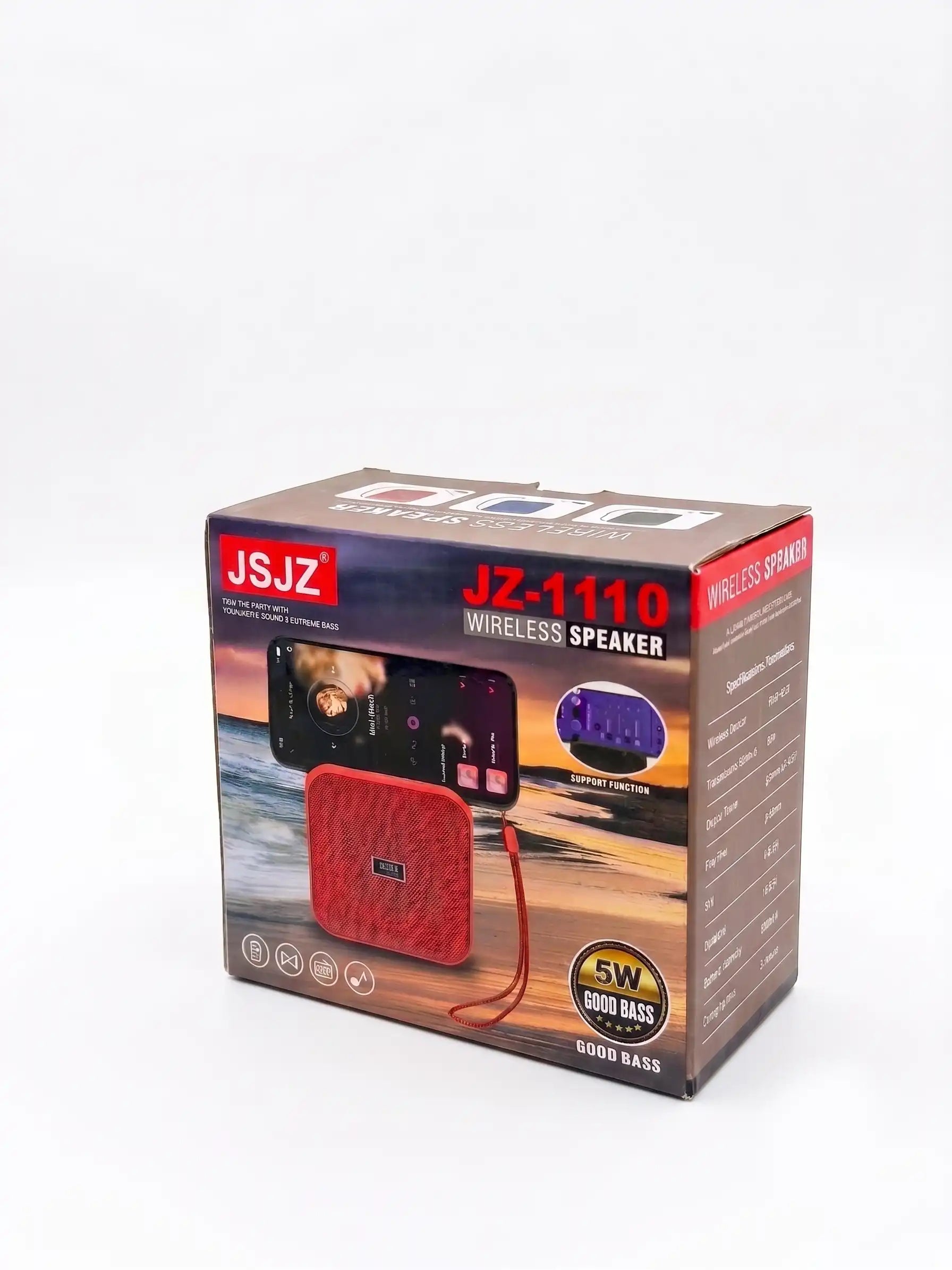 JSJZ JZ-1110 wireless speaker packaging on a white background