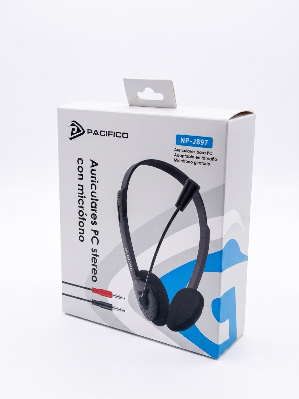 Pacifico headset packaging with headphones illustration on a white background