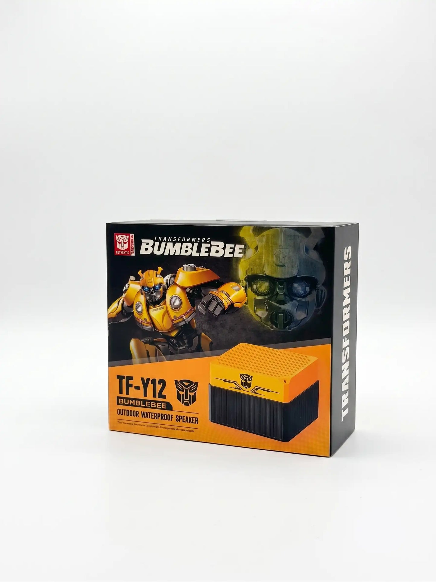 Transformers Bumblebee speaker packaging on a white background