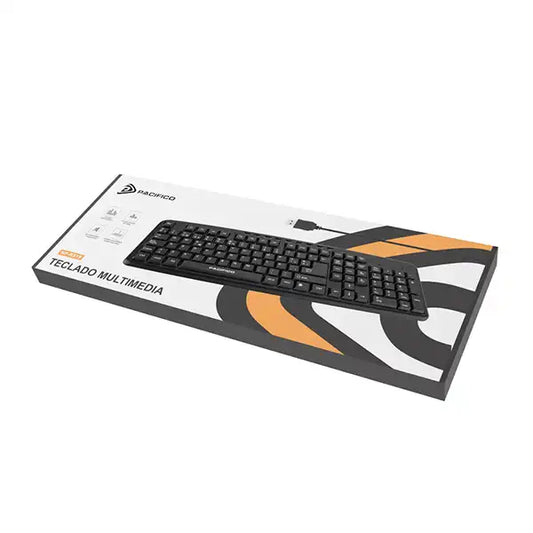 Tastatură Multimedia cu Fir Pacifico NP-R819, Interfață USB, Taste Silențioase, Rezistentă la Stropire, Negru