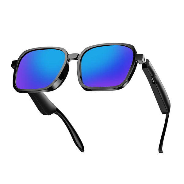 Ochelari Inteligenți cu Căști Wireless XG93 (AI Glasses), Lentile Interschimbabile, Open-Ear, Bluetooth, Negru