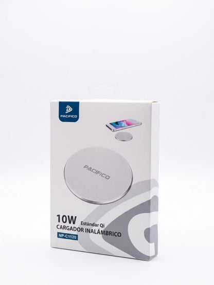 Wireless charger packaging with Pacifico branding on a white background