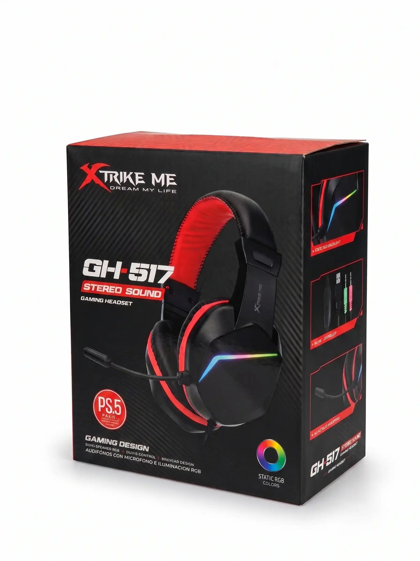 Xtrike Me GH-517 gaming headset packaging on a white background