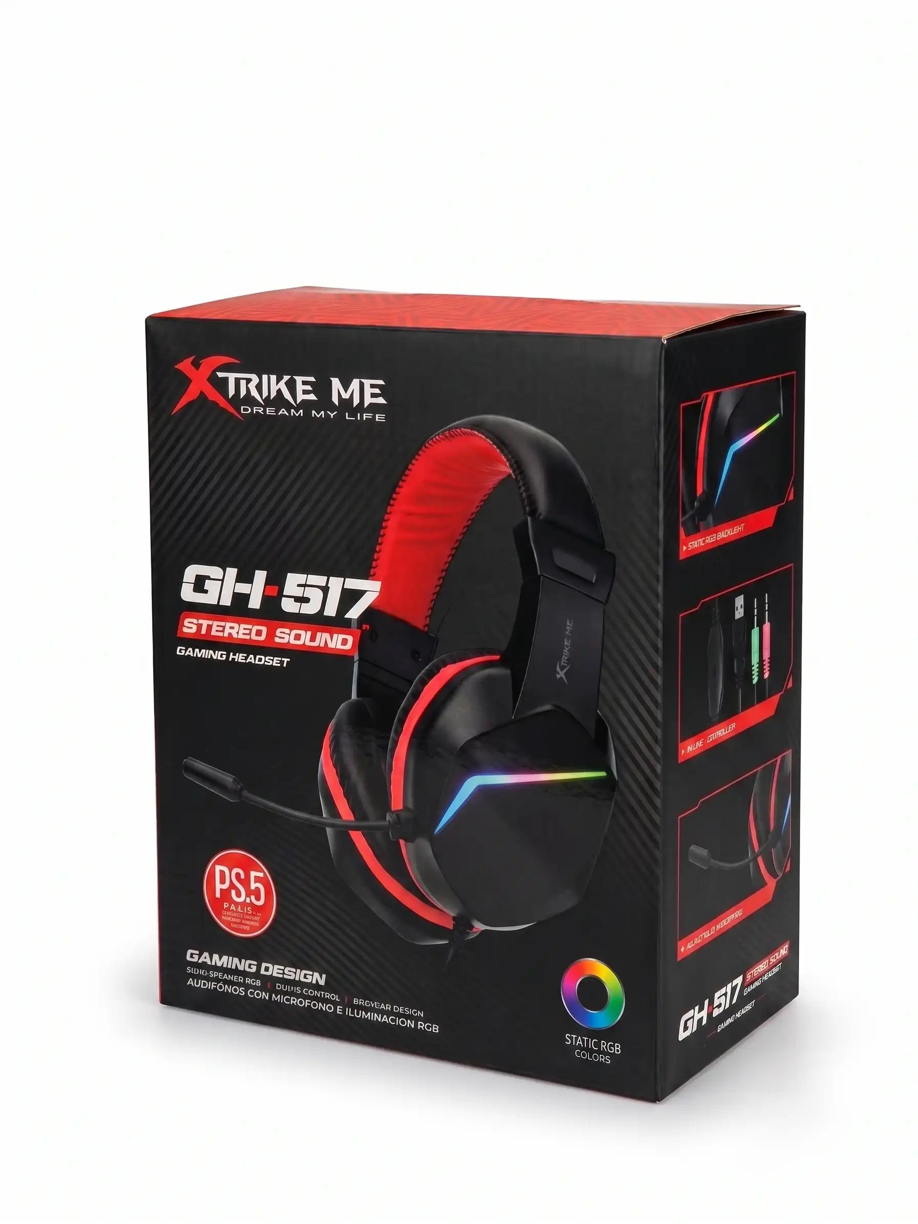 Xtrike Me GH-517 gaming headset packaging on a white background