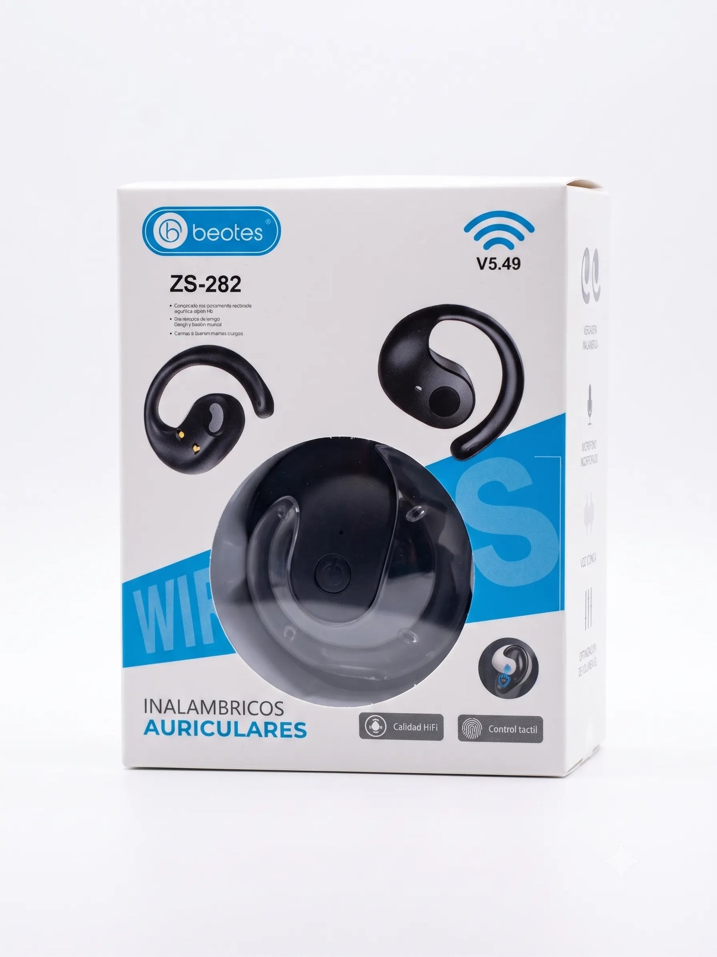 Box of wireless earbuds with Beotes branding on a white background
