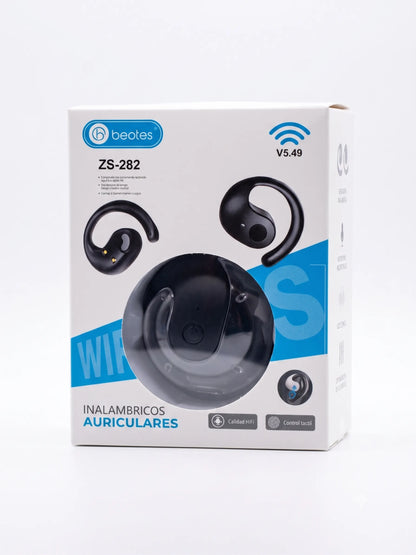 Box of wireless earbuds with Beotes branding on a white background
