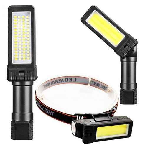 Lanternă Frontală Reîncărcabilă Raptor ZS-154, LED + COB, 4 Moduri de Iluminare, Rotație 180°, Încărcare USB