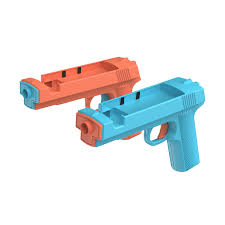 Set 2 Suporturi Pistol DOBE Game Gun pentru Nintendo Switch Joy-Con, Roșu/Albastru