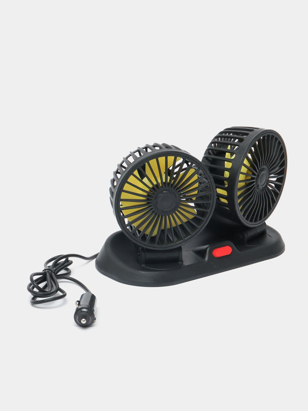 Ventilator Auto Dublu Baihuo MY-7080, Capete Rotative, 3 Trepte de Viteză, Negru/Portocaliu
