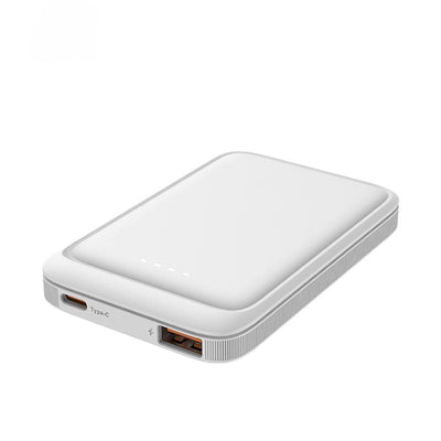 Baterie Externă (Power Bank) Pacifico NP-P1857, 5000 mAh, Ultra-Compactă, Porturi Type-C & USB, Alb
