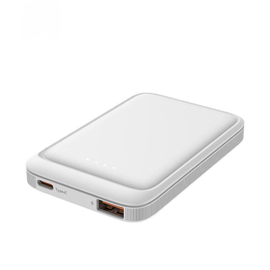 Baterie Externă (Power Bank) Pacifico NP-P1857, 5000 mAh, Ultra-Compactă, Porturi Type-C & USB, Alb
