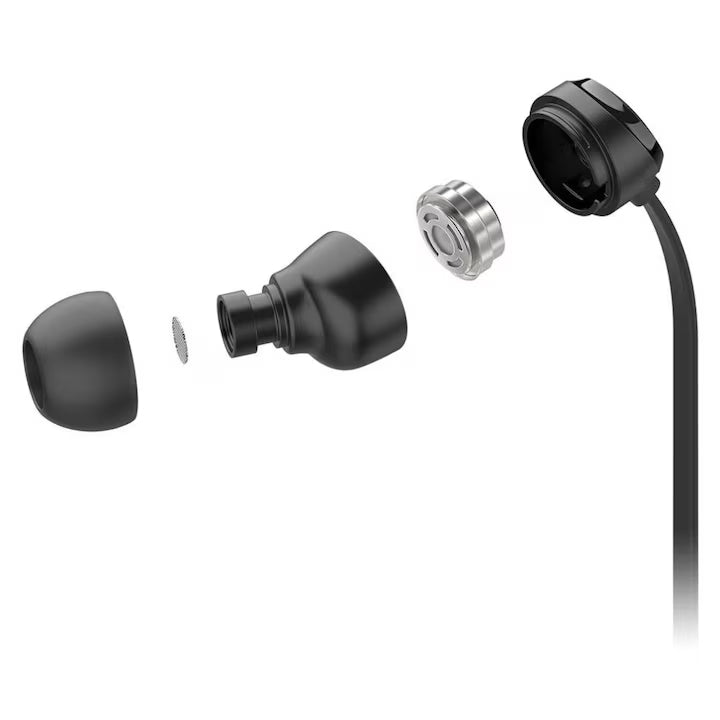 Căști In-Ear Motorola Earbuds 3-S, Microfon pe Fir, Difuzoare 9.4mm, Cablu Plat Anti-Încurcare, Negru
