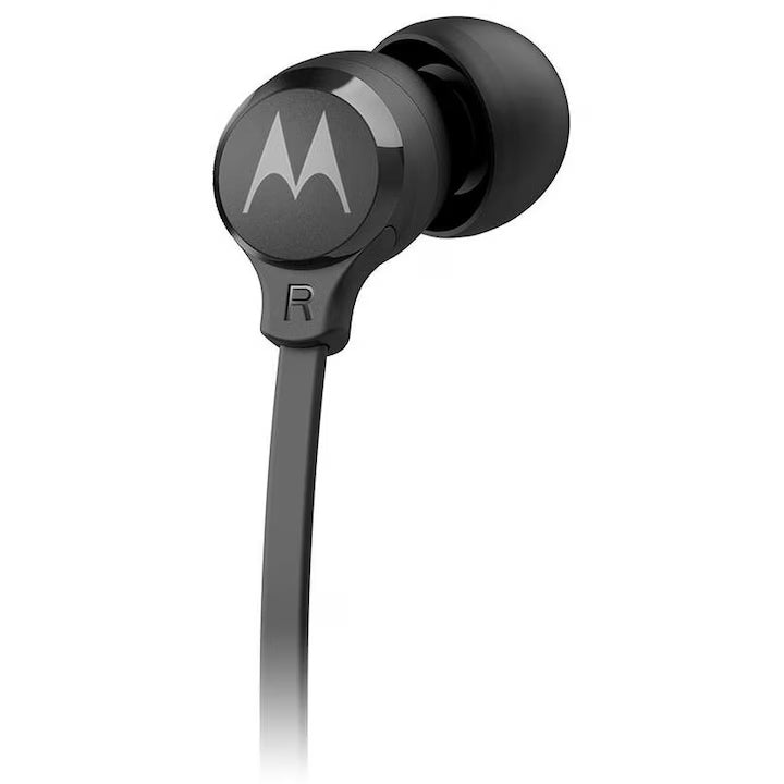 Căști In-Ear Motorola Earbuds 3-S, Microfon pe Fir, Difuzoare 9.4mm, Cablu Plat Anti-Încurcare, Negru