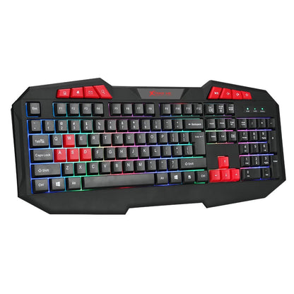 Tastatură Gaming Xtrike Me KB-402, Taste Multimedia, Iluminare Rainbow RGB, Membrană, Layout ES, Negru